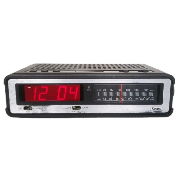 70s Sears Roebuck Dual Digital Alarm Clock AM/FM Radio #23870 Retro Tested Works - Picture 1 of 12